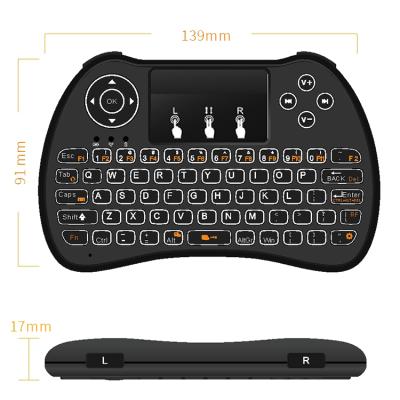 China Bestselling Mini Touchpad 2.4g Air Mouse h9 Slim Back Light Mini Soyeer Keyboard For Android TV Box for sale