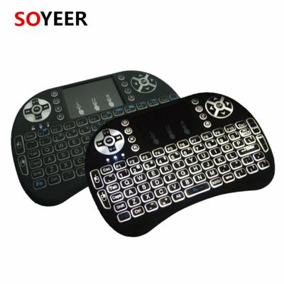 China Cheapest Multimedia Soyeer I8 2.4G Wireless Keyboard Touchpad Air Mouse Mini Remote Control For Android TV Box for sale