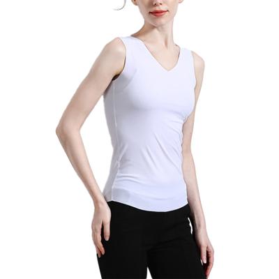 China Summer New Fashion Girls O-neck Casual Sleeveless V-Neck Gym Women Breathable Vests Invest for sale