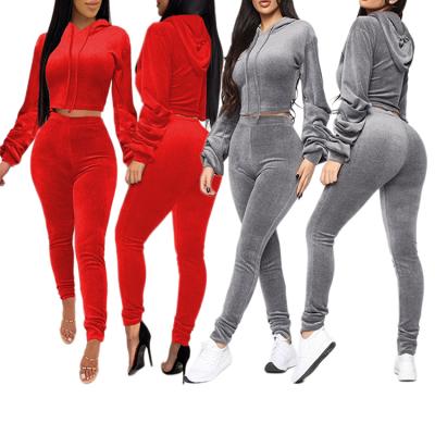 China Winter Fashion Tracksuit Women's Breathable Hoodie Clothing Tops And Pants Two Piece Sets for sale