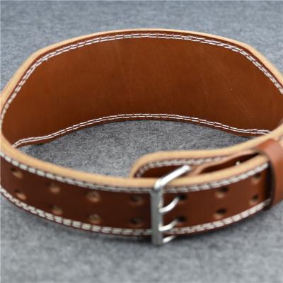 China Customized high quality cowhide sports leather belt for weightlifting and boxing for sale