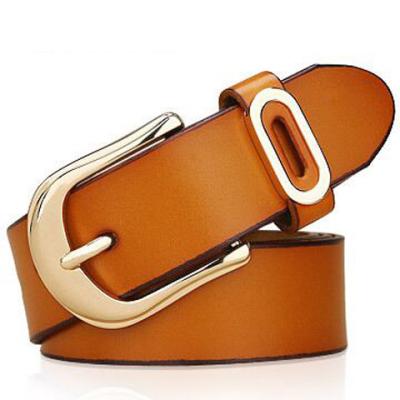 China Manufacturer 3.3cm Width Cowhide Zinc Alloy Cowhide Buckle Pin Buckle Leather Belt For Men for sale