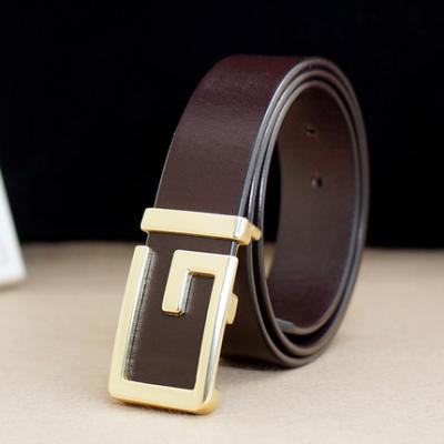 China Western High Quality Belt 3.8cm Width G Letter Buckle Genuine Cowhide Fashion Genuine Leather Belt for sale