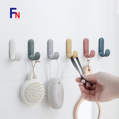 China Simple Wall Hook ABS Hook J-shape Style Nordic Minimalist Adhesive Wall Hook for sale