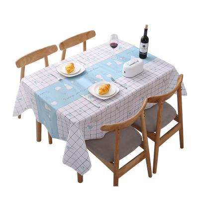 China Nordic Home Waterproof PVC Tablecloth Tablecloth Stripe Style Disposable Table Anti-scalding Mat for sale