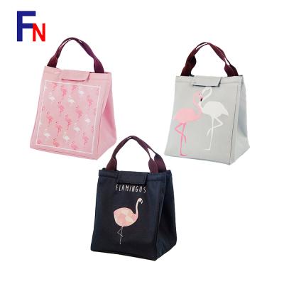 China Flamingo Designed Cartoon Waterproof Insulated Tote Cooler Thermal Reusable Lunch Bags for sale