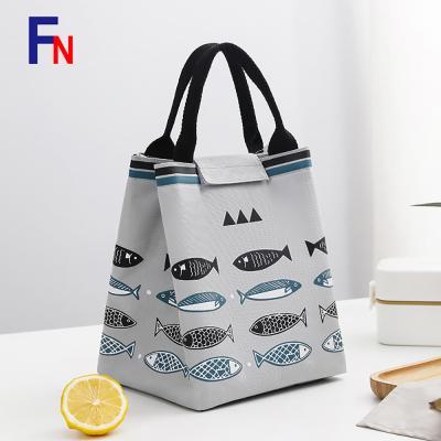 China Small Waterproof Fish Pattern Designed Cartoon Insulated Tote Cooler Thermal Reusable Lunch Bags for sale