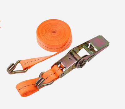 China Cargo 25mm Ratchet Buckle Strap Fastener with Double J-Hook for Truck Transport for sale