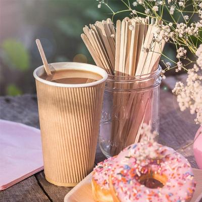 China Juntian Disposable Custom Round Head Wooden Coffee Stirrer 150mm With Logo for sale