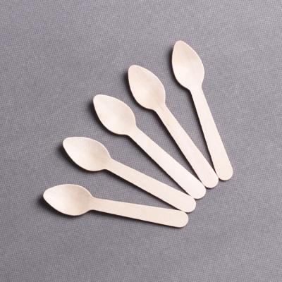 China Wholesale Disposable Disposable Birch Wood Part Spoon Wooden Spoon Cutlery With Logo for sale