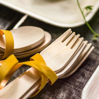 China Disposable Cutlery Disposable Custom Birch Wood Juntian Forks for sale