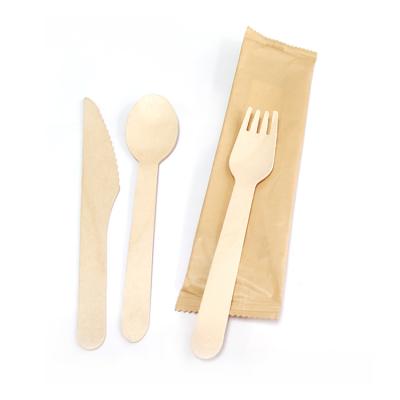 China 2022 New Product OEM&ODM Disposable Private Label Wooden Cutlery Set Disposable Wooden Cutlery Set for sale