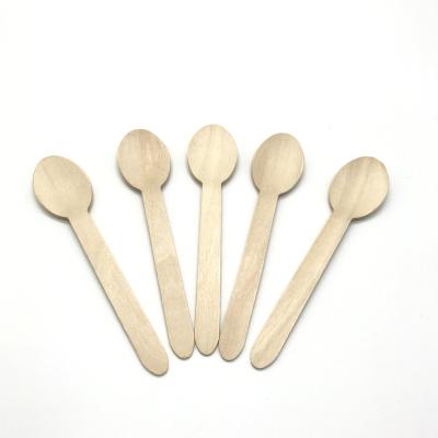 China Disposable Flatware Sets Disposable Wooden Cutlery Ice Cream Spoon Fork Knife Wooden Cutlery for sale