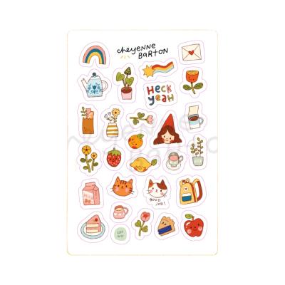 China Anti-Counterfeit Design Free Custom PVC Waterproof Cute Sticker Sheet for sale