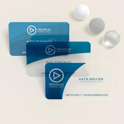 China Business Free Design Custom Business Cards PVC Plastic for sale