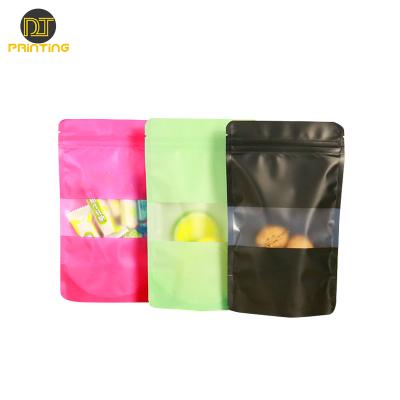 China Recyclable Custom Printing Plastic Bag Plastic Bag Kraft Resealable Bag With Clear Window for sale