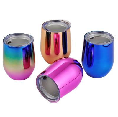 中国 12oz Egg Shape Durable UV Etching Stainless Steel Wine Tumbler 販売のため