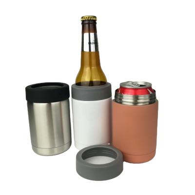 China Sustainable 12oz Insulated Stainless Steel Can Cooler Custom Design Powder Coated Can Cooler Rack en venta