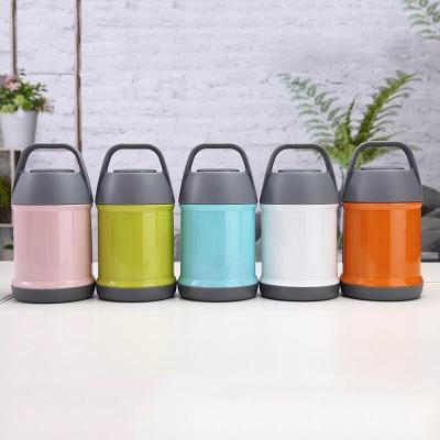 China Vacuum Insulated Stocked Food Jar 18/8 Stainless Steel With Folding Spoon Double Walled Food Container Te koop