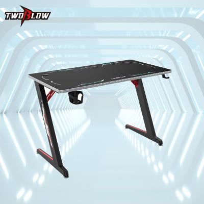 China Convertible Easy Assemble Commercial Multifunctional Furniture Black PC Computer Gaming Desks for sale