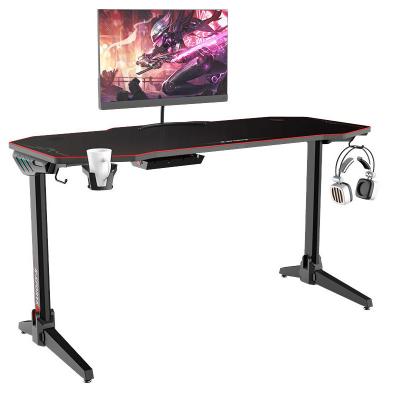 China Hot Selling High Quality (Height) Design Adjustable Led Computer Table PC Desk Racing Table for sale