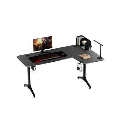 China Large Desktop Multifunctional Easy Install Black Carbon Fiber Modern Home Office Computer Desk Game Table for sale