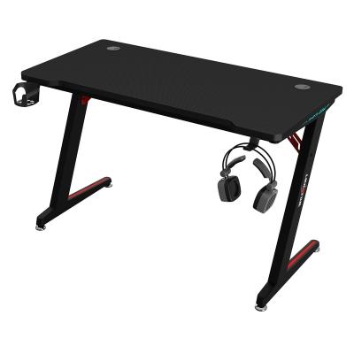 China Foldable gaming desk with RGB lights &cup holder&headphone hook for sale