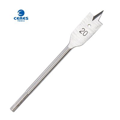 China high carbon steel usual type sandblast surface hex shank flat drill bits for wood drilling for sale