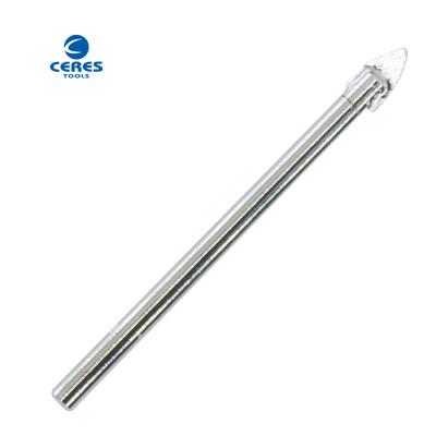 China Straight shank nickle plated flat tip rolled glass tile drill bit for glass drilling for sale