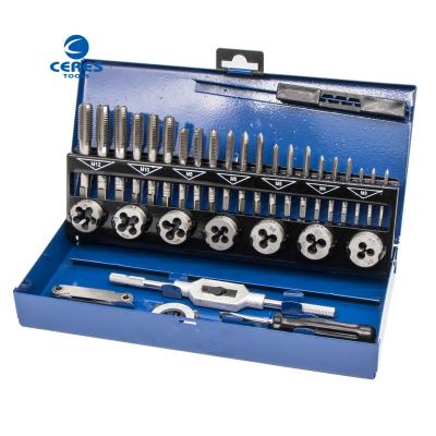 China DIN371 standard HSS P6M5 M2 bright finished straight fluted tap and die set for sale