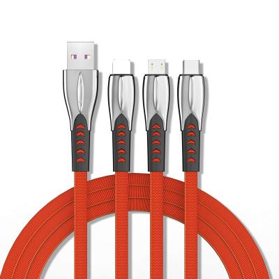 Κίνα Phone USB 3 in 1 Cable USB Data Cable USB C Cable Mobile Phone USB Charging Nylon Braided Zinc Alloy Cable προς πώληση