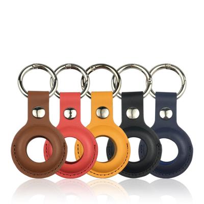 China Anti-lost Case For Apple 2021 Hot Selling Leather Keychain Locator Anti-lost Key Chain Sleeve Cover Protective Case For Apple Airtag Case for sale