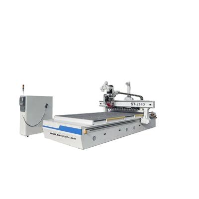 China Hotel Customized ST2140 ATC HSKF 63 MACHINES Fast Speed ​​Wood Working CNC Router For Wood Cabinet With Center Drilling Bank for sale