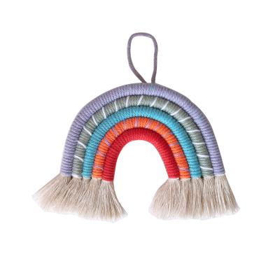 China Multifunctional Rainbow Macrame Customized Bohemian Wall Hanging for Kids Room Decor for sale