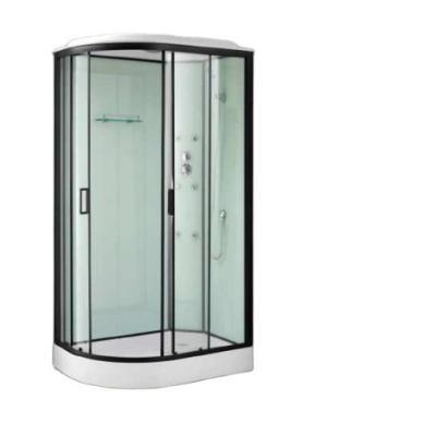 China sliding tempered glass door shower cabin fit for corner with 15cm height tray for sale