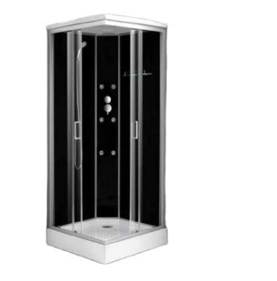 China Polish Aluminium Frame Sliding Door Shower Room Tempered Glass Door Shower Cabin Fit For Corner With 15cm Height Tray for sale