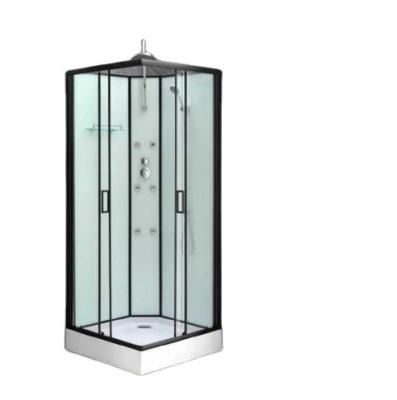 China polish aluminium frame sliding tempered glass door shower cabin fit for corner with 15cm height tray for sale