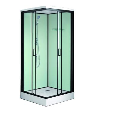 China polish aluminium frame sliding tempered glass door shower cabin fit for corner with 15cm height tray for sale