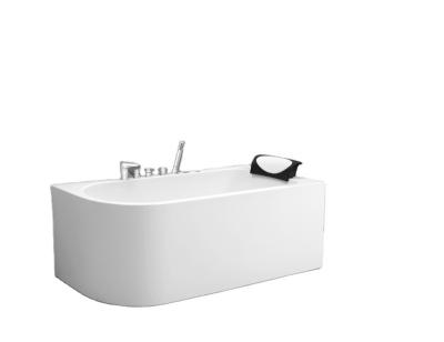 China Popular White Colour Massage Acrylic Cheap Bathtub with Black Pillow for bathroom for sale