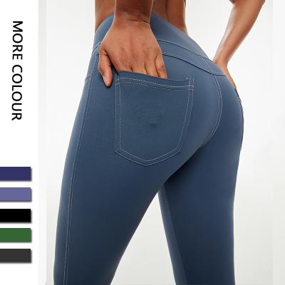 China Breathable Wholesale Fitness & yoga wear customized womens high waisted workout yoga leggings with pockets for sale