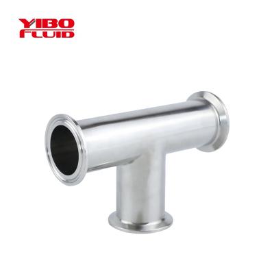 China Dairy Milk Herbal Beverage Brewing Wine 7mp Long Equal Tee 304/316L Stainless Steel Tee Sanitary Clamped Hygienic 3way Pipe Fittings for sale