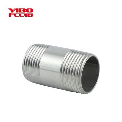 China WATER BSP/NPT barrel nipple welded/seamless sch40/80 pipe fitting thread pipe stainless steel double nipple for sale