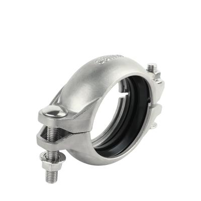 China Easy Fitting 316l Stainless Steel Rigid Grooved Grooved Joint Sanitary Flange for sale