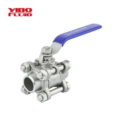 China General China Supplier Sanitary Stainless Steel Butt Weld 3PCS Full Encapsulated Ball Valve 1-1/2