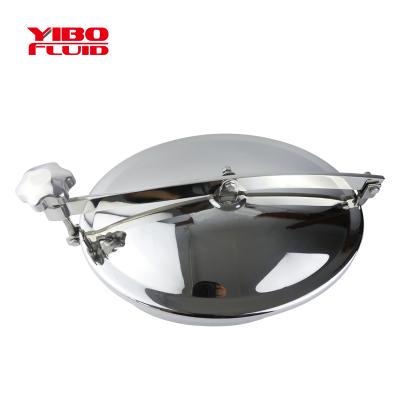 China Manhole cover 304/316L stainless steel Sanitary YIBO wine dairy dairy milk mix beverage brewing oval stainless steel manhole cover for tank elliptical manway cover for sale