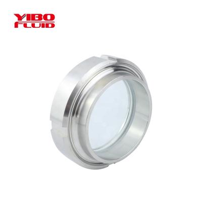 China Sanitary Connection 304/316L Stainless Steel Wine YIBO Beer Brewing Dairy Milk Mix Beverage Sanitary Union Weld Type Sight Glass Sight Glass Sight Glass For Tank for sale