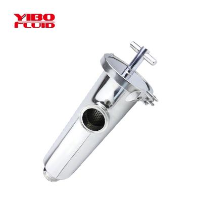 China Stainless Steel Sanitary L Type Strainer Water Filter Flange End Dairy Brew Beer Wine YIBO Housing For Hygienic Beer Beverage Dairy Syrup Sieve for sale