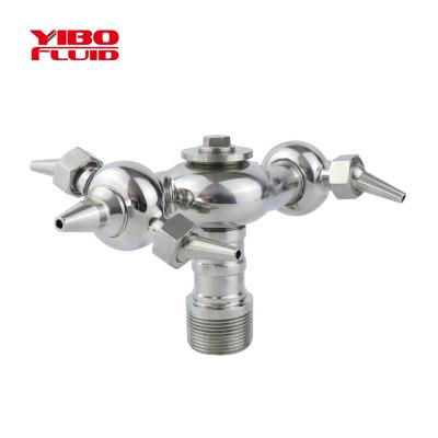 China Dairy Milk Based Beverage Brewing Beer Wine Sanitary Stainless Steel Threaded 360 Rotary Cleaning Ball For Wash Tank SS304 Spray Female / Male End for sale