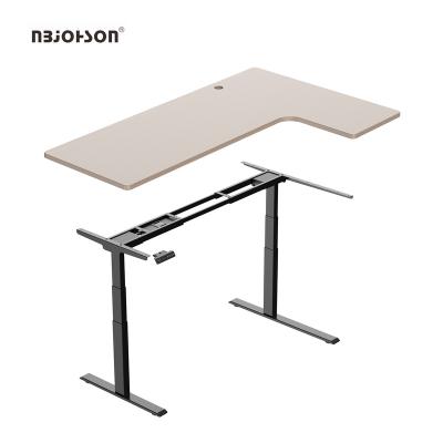 China Height Adjustable Popular Manual Funiture Office Desk L (Height) Shape Standing Desk Frame for sale