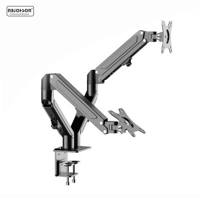 China Metal Gaming Dual Shock Absorber Computer Monitor Arm Desktop Monitor Mount with C-clamp Laptop Mount Arm for sale